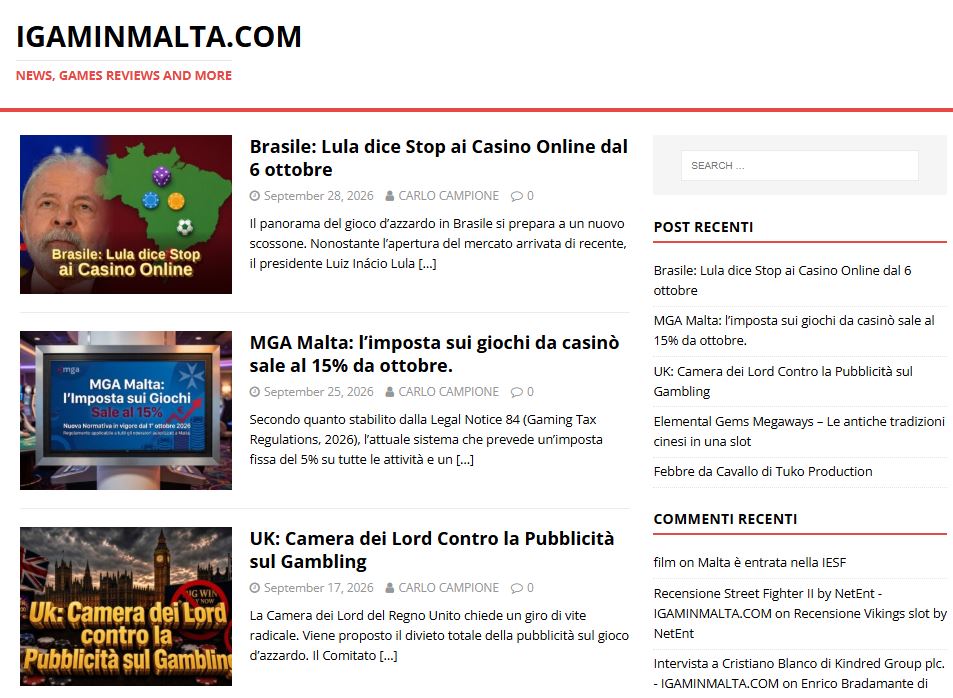 I miei ultimi articoli per igaminmalta.com